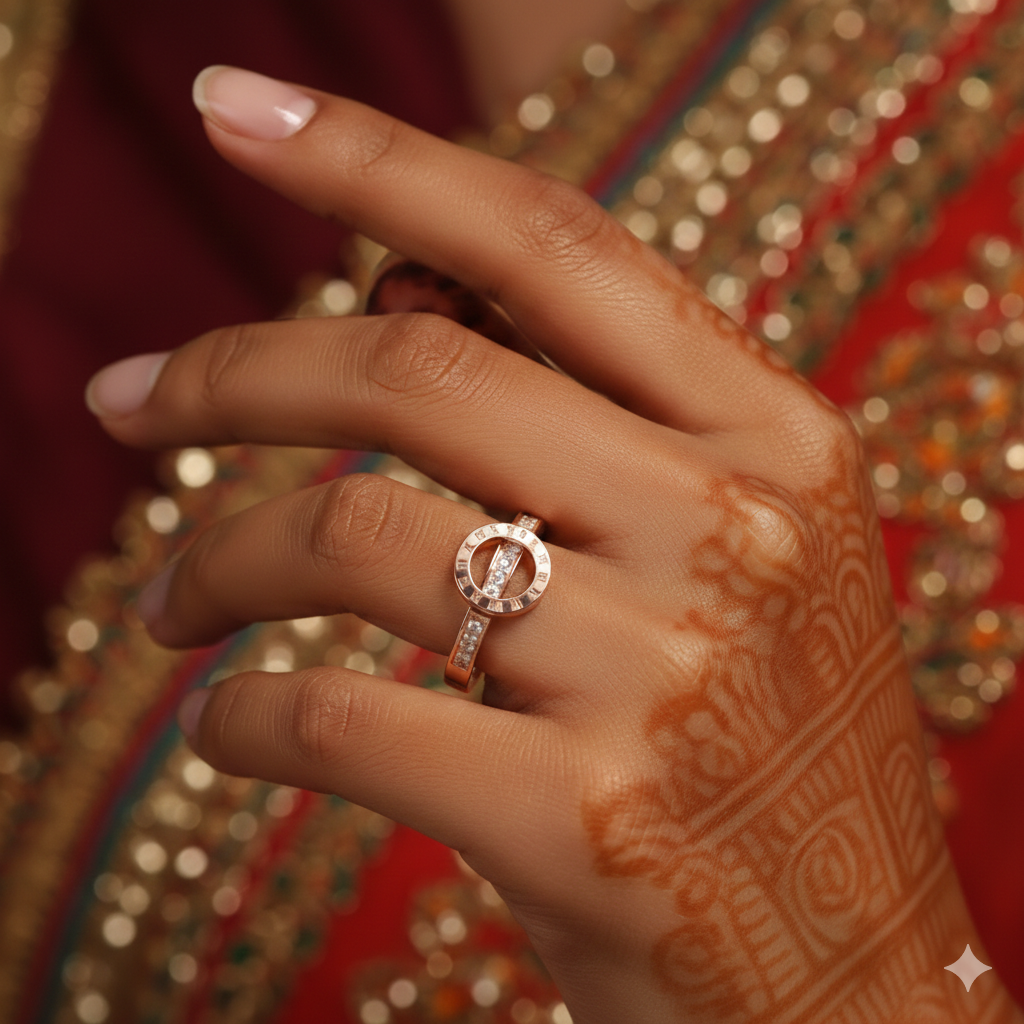 Rose gold diamond ring