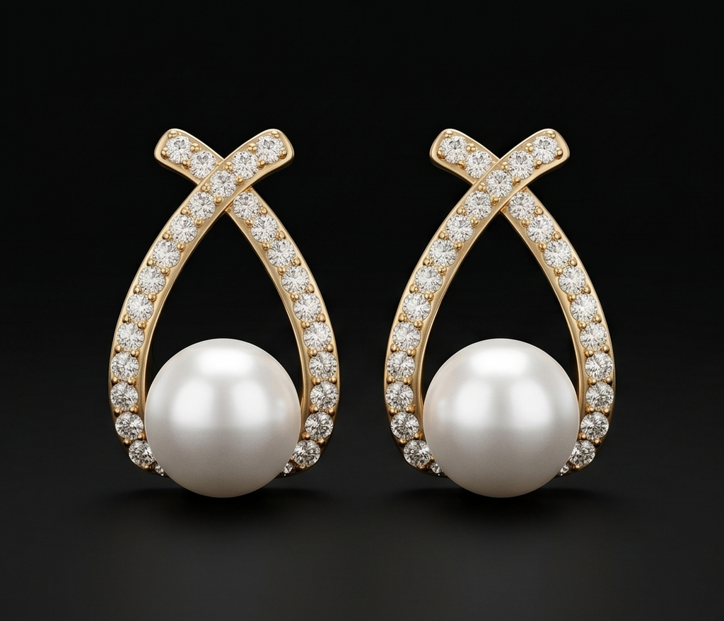 Veloura Pearl Hoops