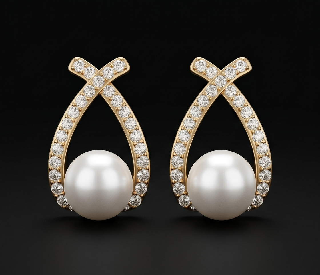 Veloura Pearl Hoops