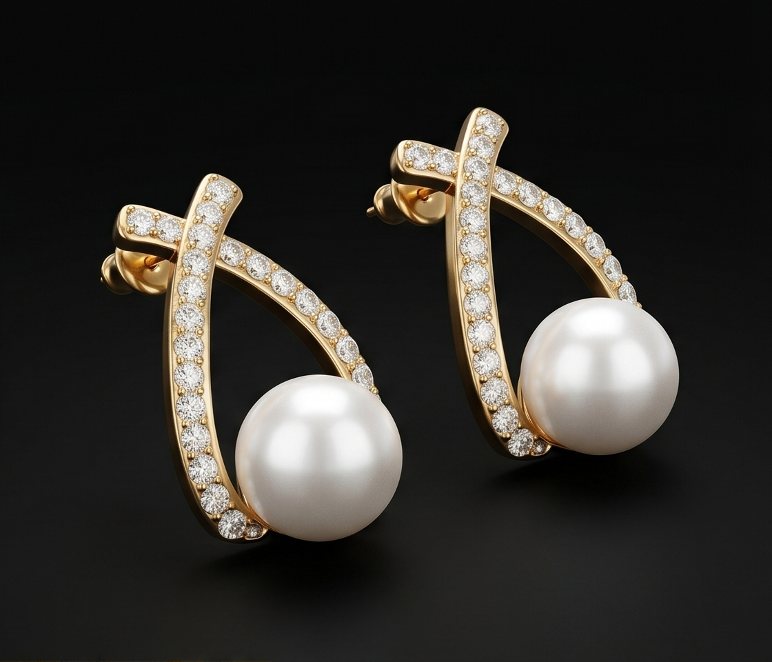 Veloura Pearl Hoops